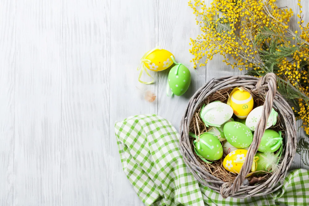 Easter Eggs Basket Photo Background Happy Birthday Photo Studio Backgrounds Fairy Backdrop E190127A91