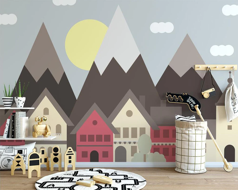 

Custom wallpaper Children room cartoon design background wall