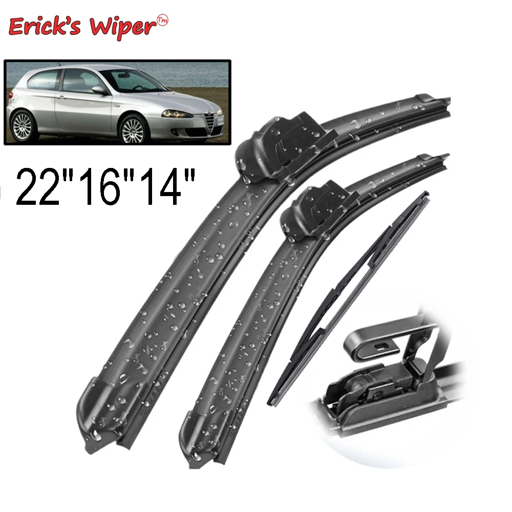 Erick\'s Wiper Front & Rear Wiper Blades Set Kit For Alfa Romeo 147 2000 - 2005 Windshield Windscreen Window Brushes 22\