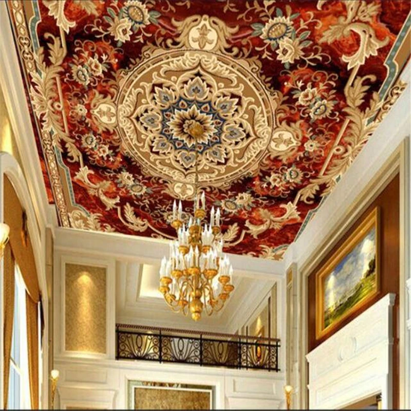 

beibehang Custom mural 3d ultra high definition European wallpaper brown style ceiling mural wall papers home decor 3d wallpaper