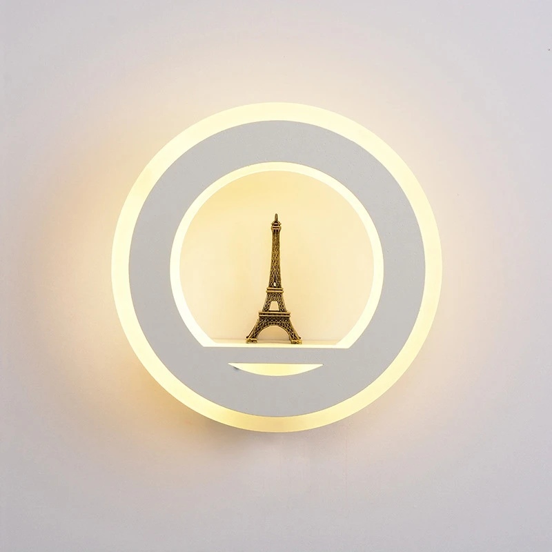 

Eiffel Tower Modern White Acrylic Led Wall Light Lamp Modern Wall Lamp Bedroom Bathroom Mirror Light Contemporary Indoor Reading