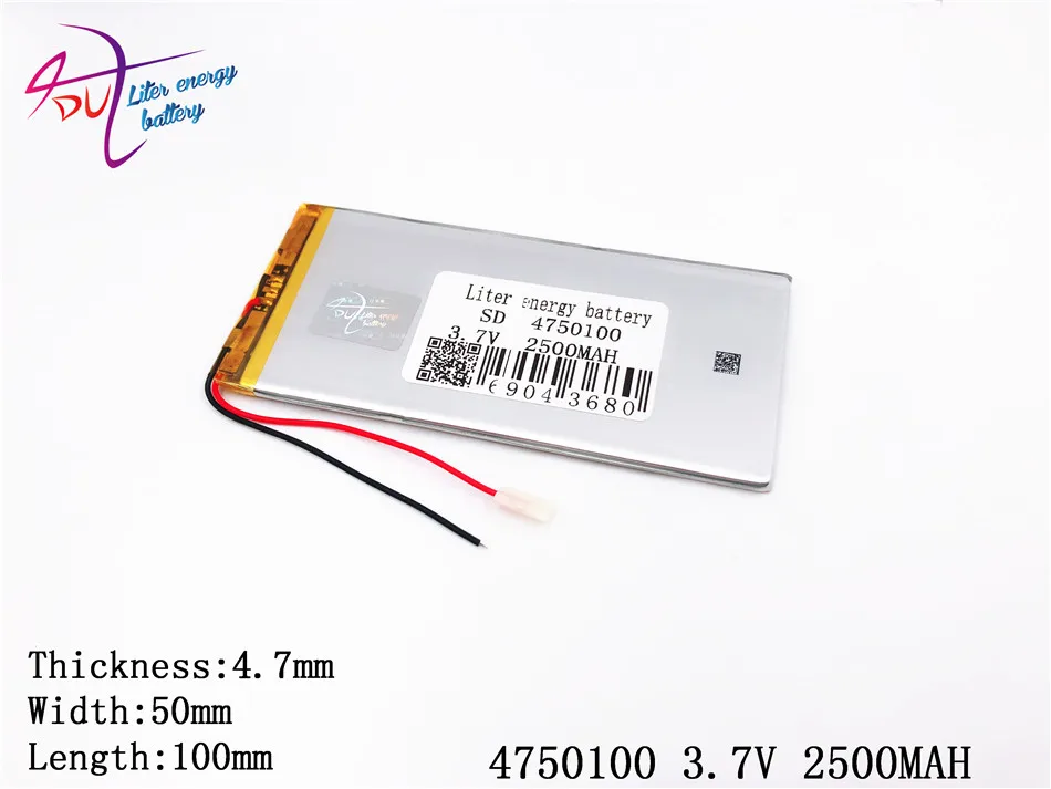 أفضل بطارية العلامة التجارية 4750100 3.7V 2500mAh 4550100 (بوليمر ليثيوم أيون) بطارية ليثيوم أيون ل DIY Mp3 MP4 MP5 GPS الكتاب الإلكتروني