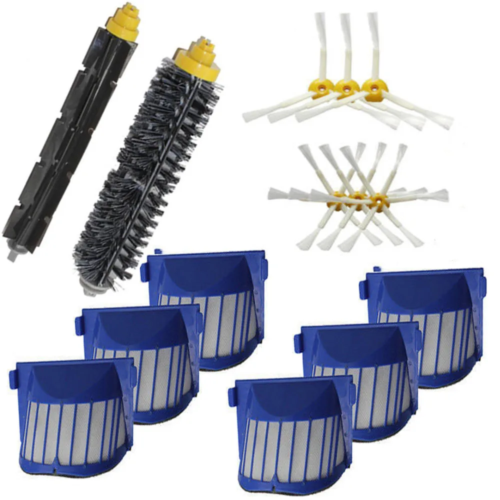 高品質エアロ vac フィルタ & 毛 & 柔軟なビーターブラシパックアイロボットルンバ 600 シリーズ 610 620 630 650 660