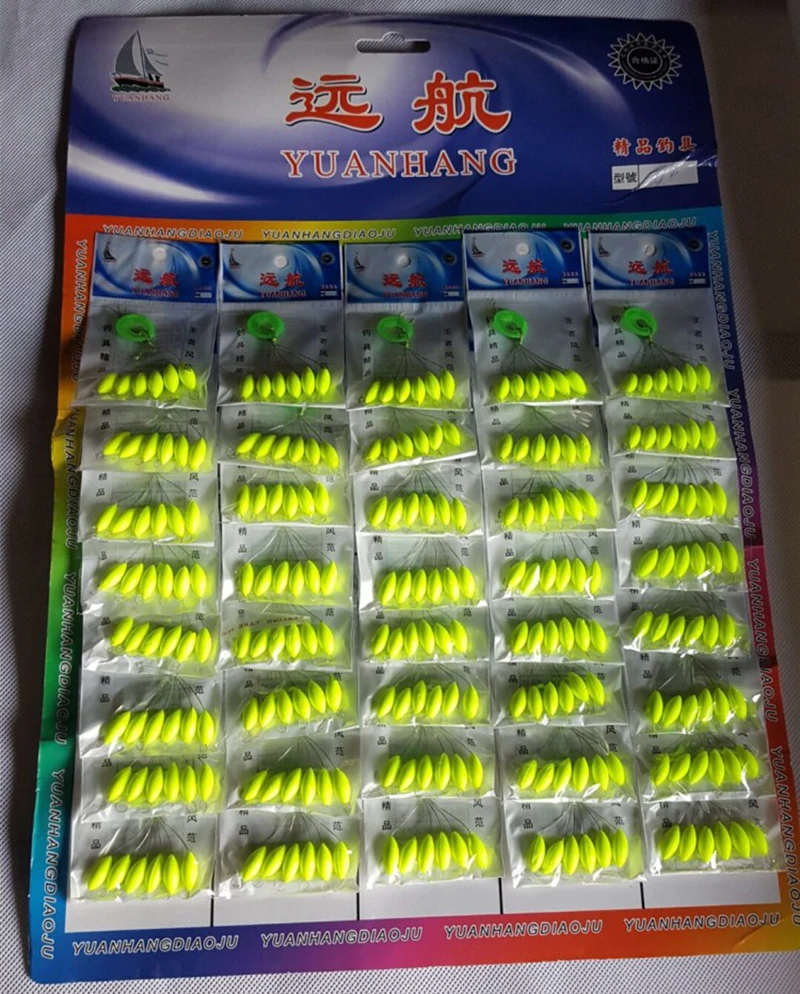 Cor misturada Carpa Pesca Float Acessórios, Acessórios Flutuante Pesca, Grande Médio e Pequeno Tamanho, FU017, 240Pcs, 40Packs