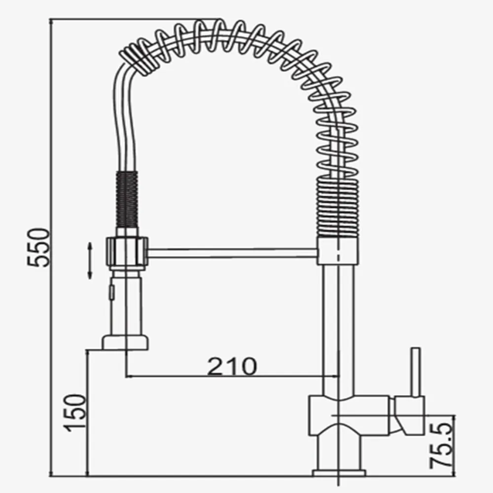 Cao chất lượng đơn handle Chrome plated solid brass Lạnh & nước nóng mixer nhà bếp vòi với hai chức năng Kéo Xuống phun