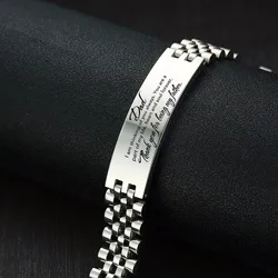 Men Bracelets Free Personalize Engraving We Will Always Remember You My DAD Silver Color  pulseira masculina Fathers Day Gifts