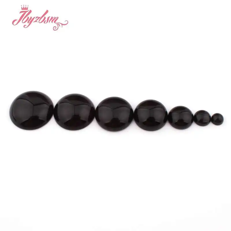 

Coin Black Agates Bead CAB Cabochon Flatback Dome Undrilled Natural Stone Beads For DIY Pandandt Earring Ring Jewelry Making 5pc