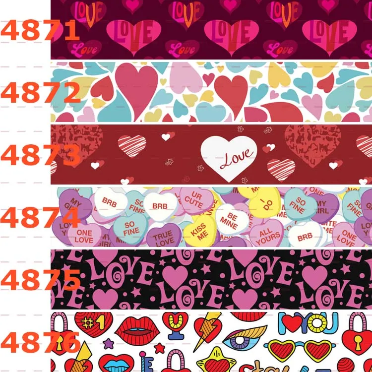 Y  50 yards live cartoon Eternal love 2 printed grosgrain ribbon