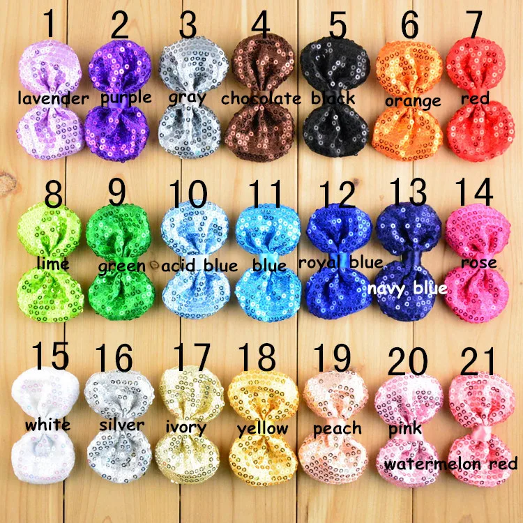 

42 PCS/LOT , Sequin bow HAIR CLIPS , Girls Birthday Gift