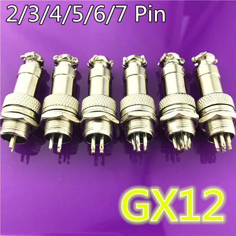 1set GX12 2/3/4/5/6/7 Pin Male + Female 12mm L88-93 Circular Aviation Socket Plug Wire Panel Connector with Plastic Cap Lid