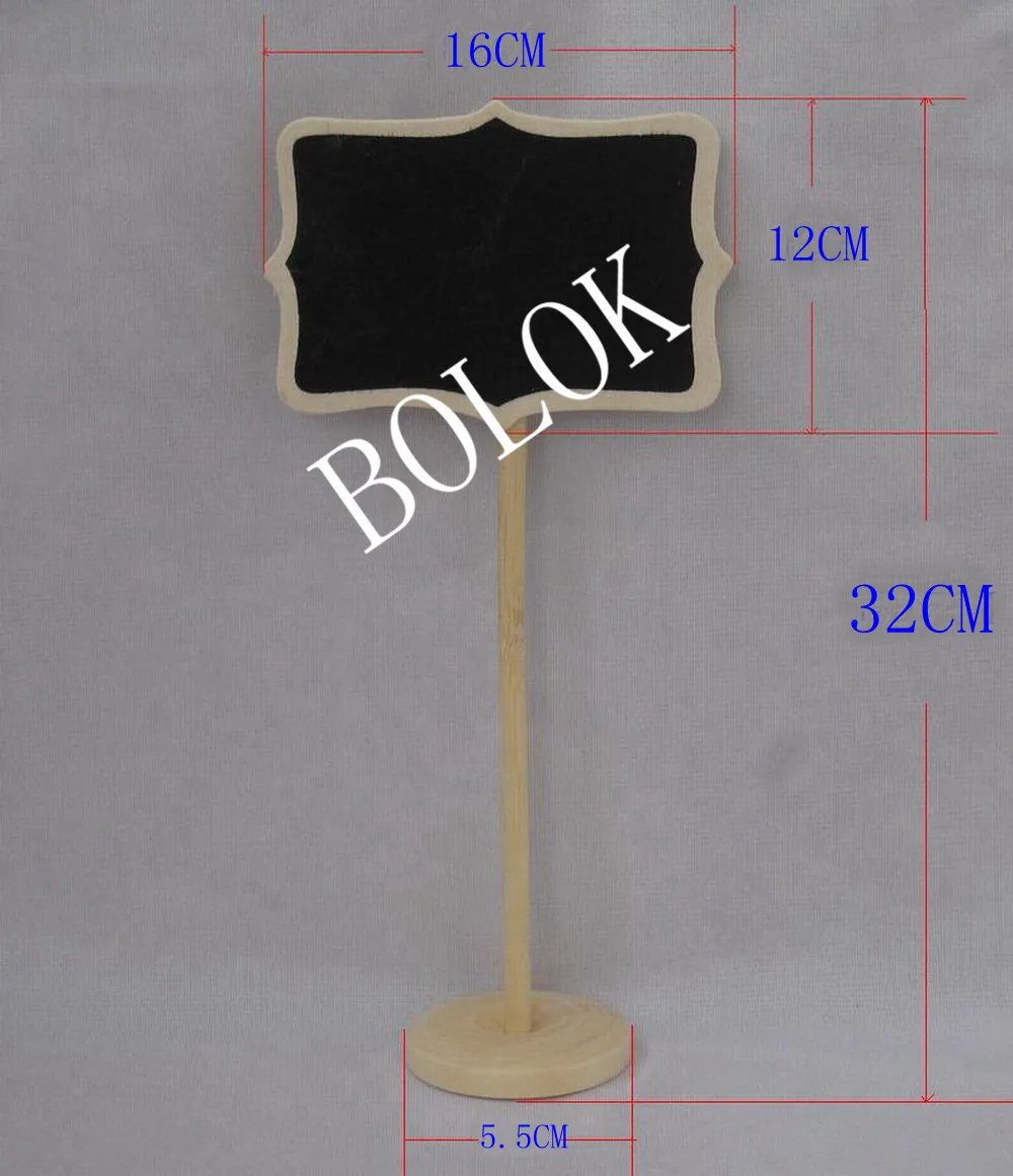 20pcs/lot lLARGE SIZE Wholesale 16x12cm Wooden Framed chalkboard on stick Stand Place holder For Wedding Party Decoration