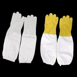 1 Pair of Beekeeping Gloves with Protective Sleeves ventilated Professional Anti Bee for Apiculture Beekeeper 2 colors