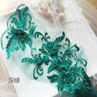 Handgefertigte Perlen 3D Hochzeitskleid-Applikation, DIY Braut-Kopfschmuck, Spitzenkragen, Stoffaufnäher, RS1780 – Detail 14