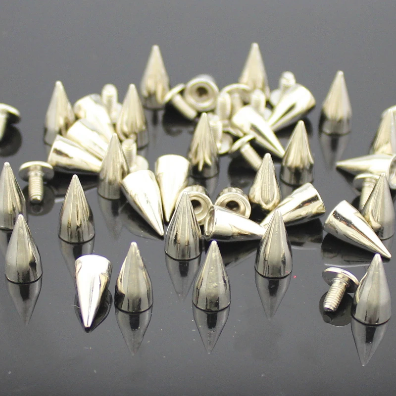 50sets 7*14mm Bronze Alloy Rivet Punk Rock Bullet Spikes and Studs For Clothing Cone Spike DIY Rivets Leather craft