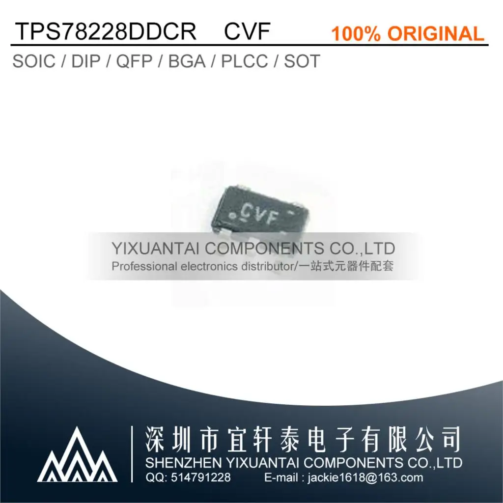 

10pcs/lot TPS78228DDCR TPS78228D TPS78228 Marking:CVF IC REG LINEAR 2.8V 150MA SOT23-5 New Original