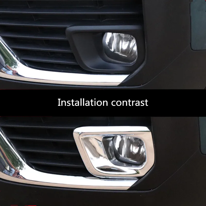 2PCS ด้านหน้า Fog Light กล่องกรอบตกแต่งโคมไฟสำหรับ Peugeot 5008 2017 2018 2019ตกแต่งภายนอกอุปกรณ์เสริม