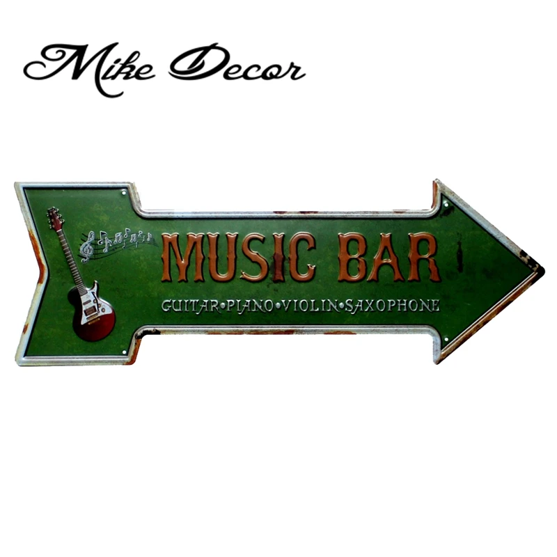 [ Mike86 ]  Music Bar Classic Arrow Irregular  painting Retro Gift Craft Wall Plaque Pub dormitory decor YC-643 Mix order