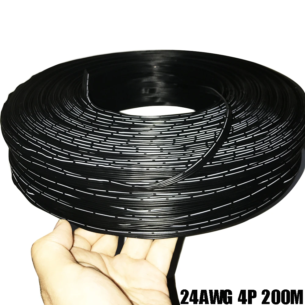 2M 24AWG Special Soft Silicone Cable 4Pin Black Plus White Note Strip Silicone Wire -60C 200C 4Core 0.2 Square Cable