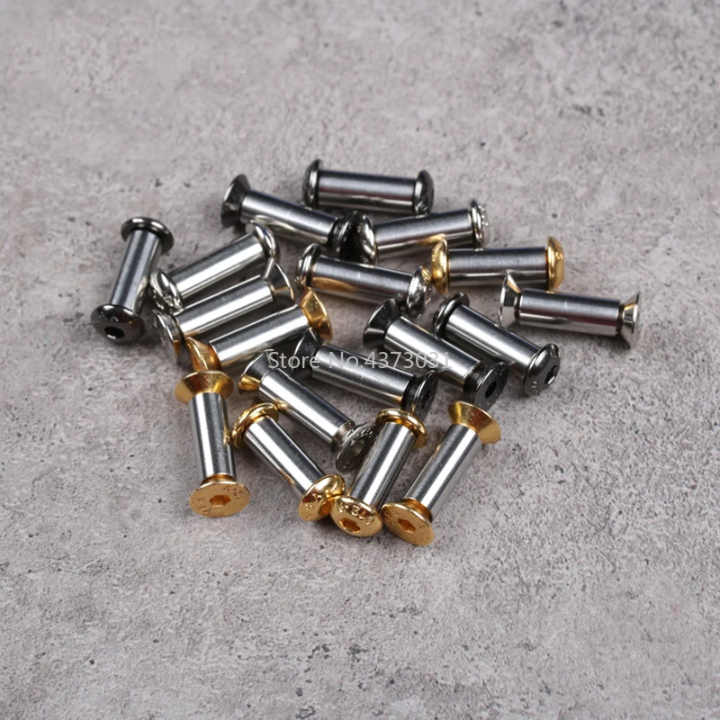 10sets M4 Knife Handle Bolt Rivets Scale Screws For DIY Knife handle Making material Fastener Nut Flat Hex Head screws
