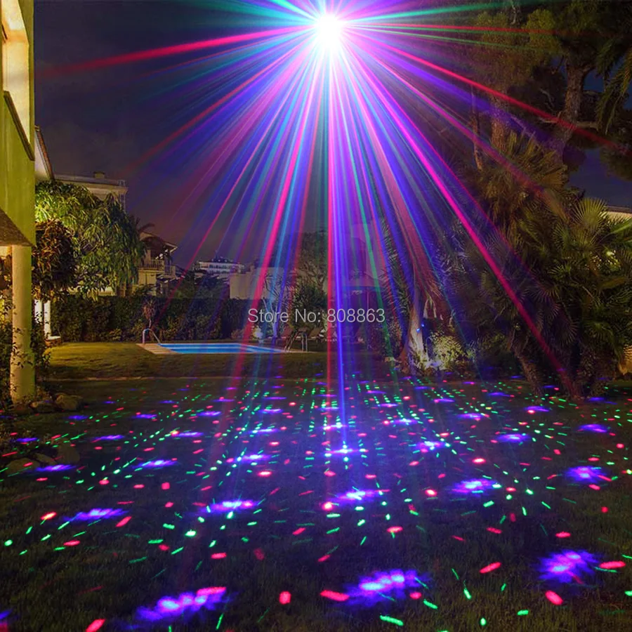 ESHINY Outdoor WF RGB Laser Full Stars Sky Patterns Projector Holiday House Party Xmas Tree Wall Landscape Garden Light N65T83