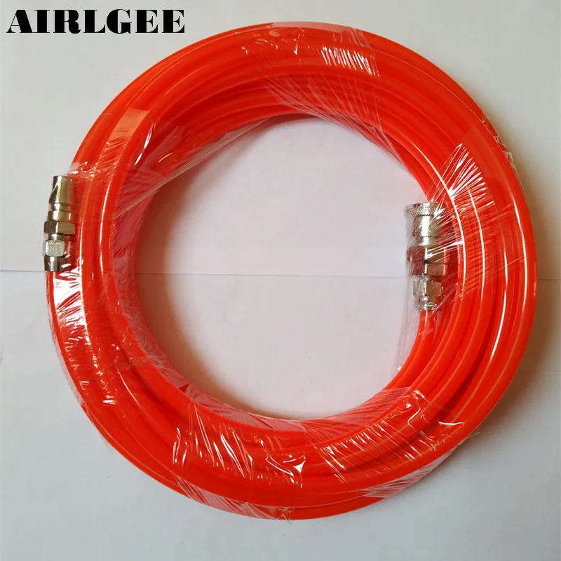 8mm x 5mm Polyurethane PU Air Compressor Hose Tube Orange Red 10M 32.8Ft Free shipping