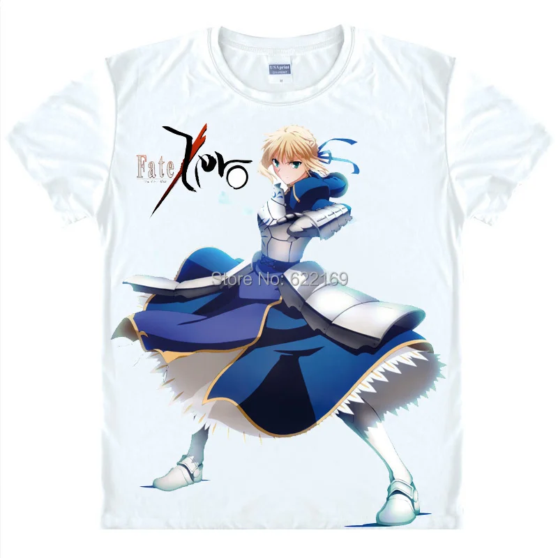 Saber Fate stay night Fashion Men's Unique Anime T-shirt 3d Print Short Sleeve Casual Cosplay T Shirt Camisetas Masculina