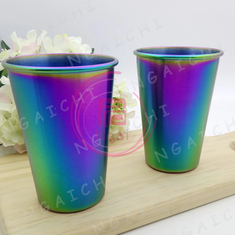 Stainless Steel Rainbow Mug, Water Cup, Drink Cup, Beer, Drinking, Colorful, Large Drink-ware, Cold Blackpot, Yill-Pit Scuttle