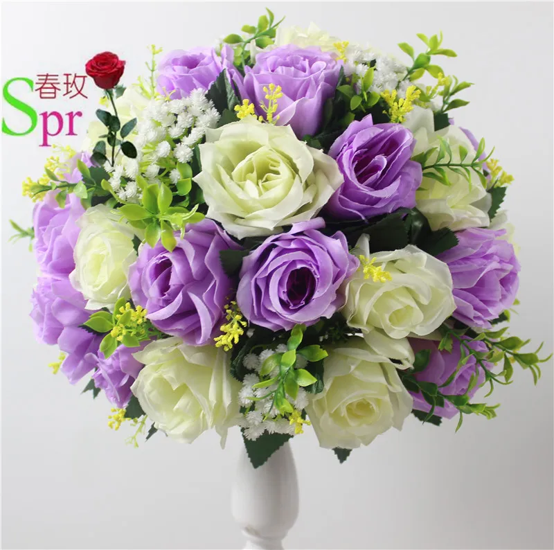 SPR Free shipping!10pcs/lot wedding road lead artificial flower ball wedding table flowers centerpiece flower balls decoratio