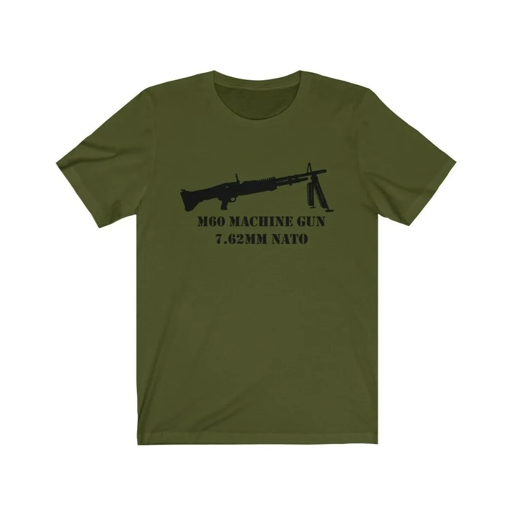 M60 Shirt, Green/Grey, Belt Fed Machine Gun 7.62 Nato, Vietnam 2019 Brand Clothes Printing Fashion Men Tops Tees Shirt