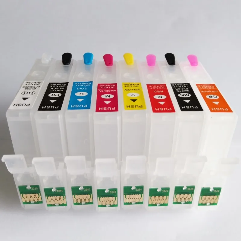 T3240-T3249 P400 Refillable ink cartridge for Epson SureColor P400 with ARC,1 Set, 8 PCS