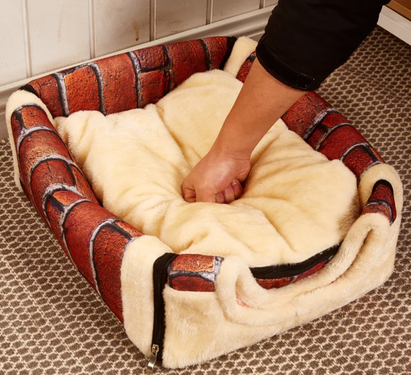 Foldable Pet House Dog Bed Nest with comfortable mat Soft Plush Pet Kennels for Puppy Dogs Cat S M L Sizes Available