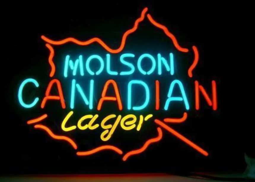 Imagem -02 - Personalizado Molson Canadense Lager Sinal de Luz de Néon de Vidro Barra de Cerveja