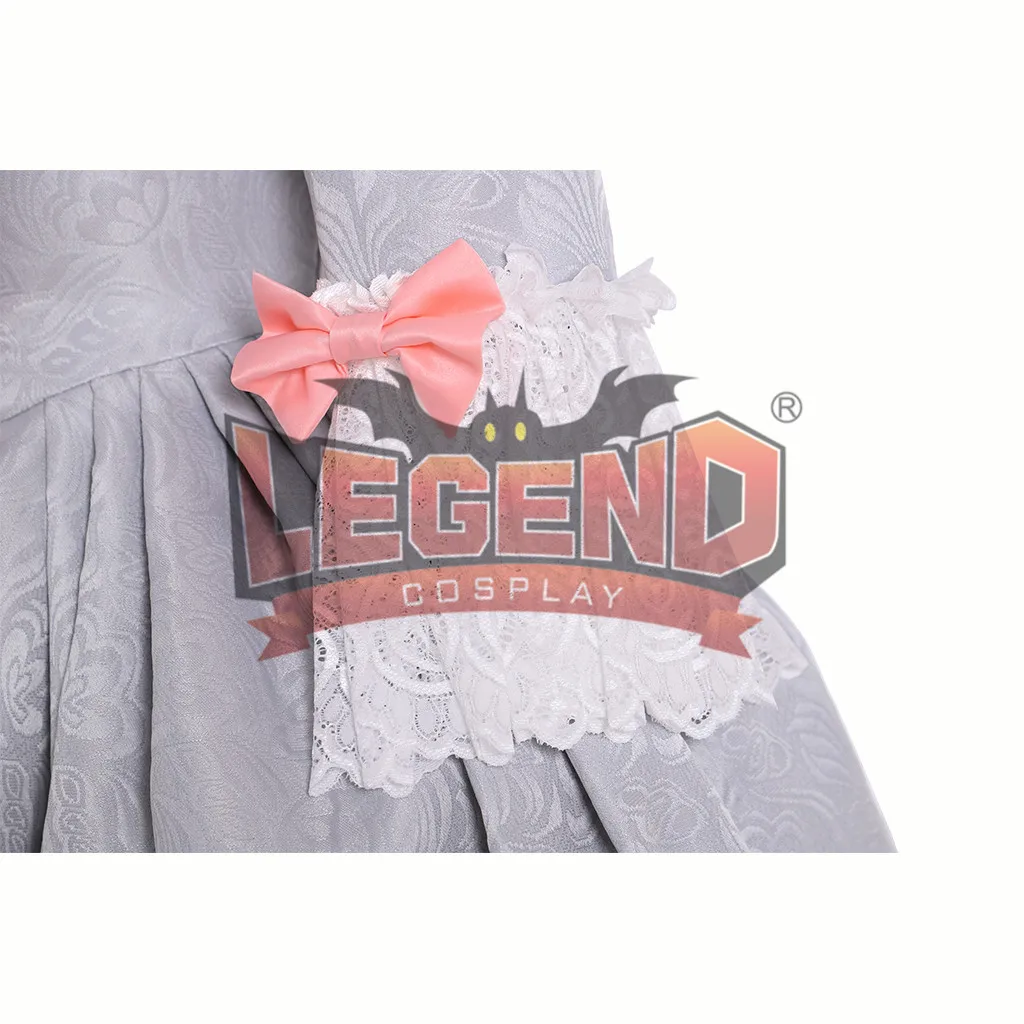 Robe de soirée Marie Antoinette Rococo grise, 18e, sur mesure