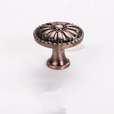 Antique Green Bronze Flower Single Hole Handle Home Improvement Drawer Wardrobe Door Hardware Single Handle