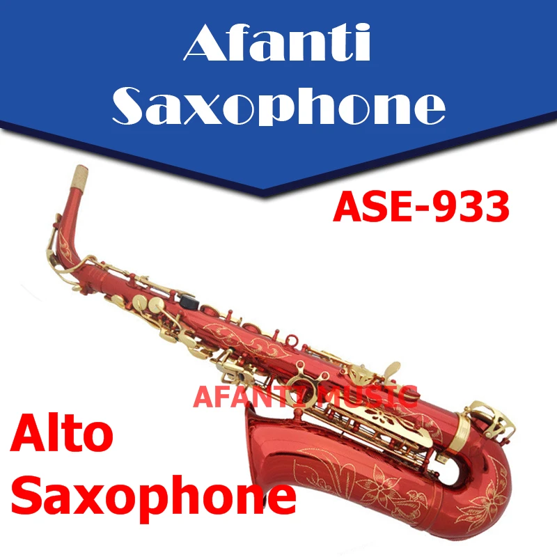 

Afanti Music Eb tone / Brass body / Red Metallic Alto Saxophone (ASE-933)