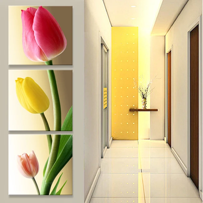 art Flowers Corridor canvas oil painting living room pictures on the wall Modular pictures Print cuadros decoracion(no frame)