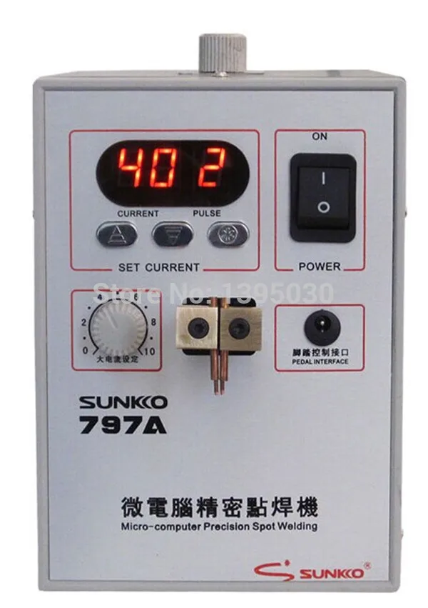 220V SUNKKO 797A Micro-computer Precision Spot Welding Machine Pulse Digital Display Pedal Control Battery Spot Welder