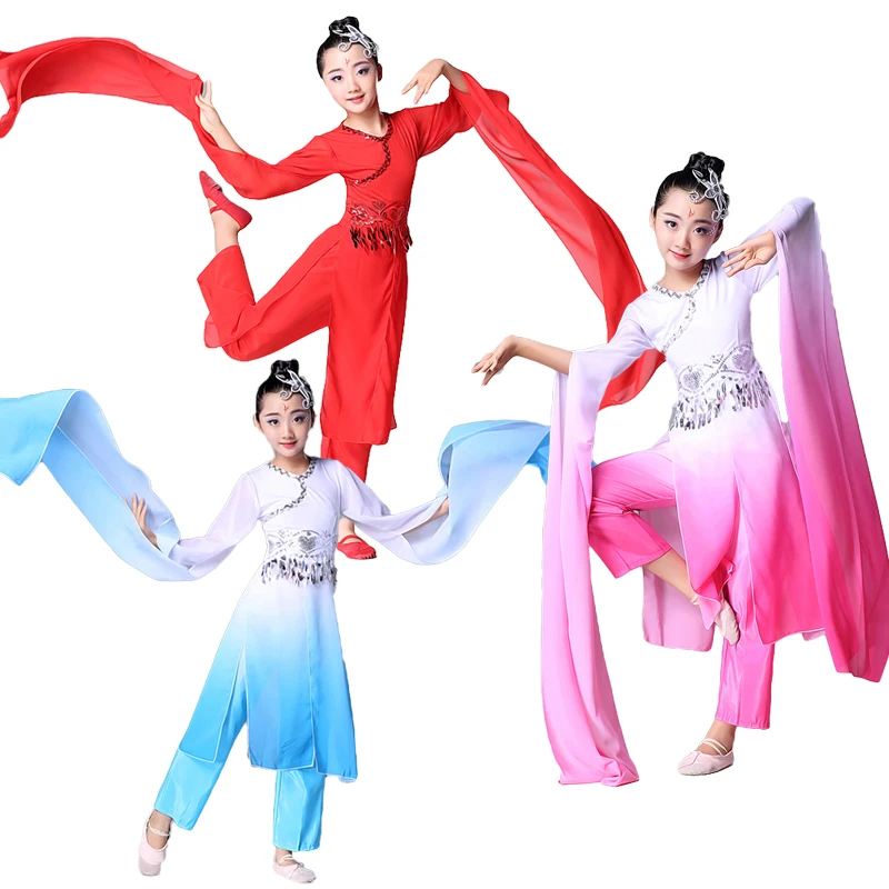 New children's sleeves dance costumes costumes classical water sleeves surprise dance girls modern dance performance clothing