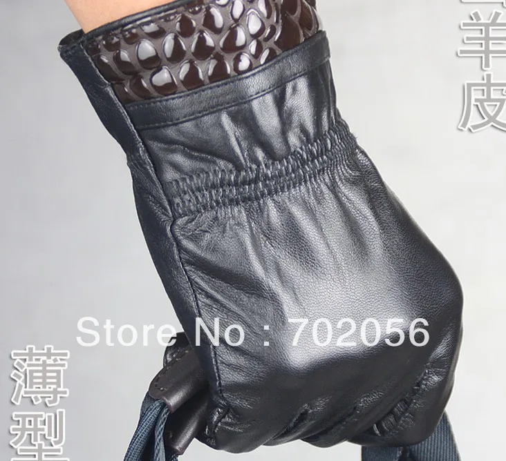 

fashion Mens real Leather gloves leather GLOVE gift accessory wholesale from factory 12pair/lot #3166