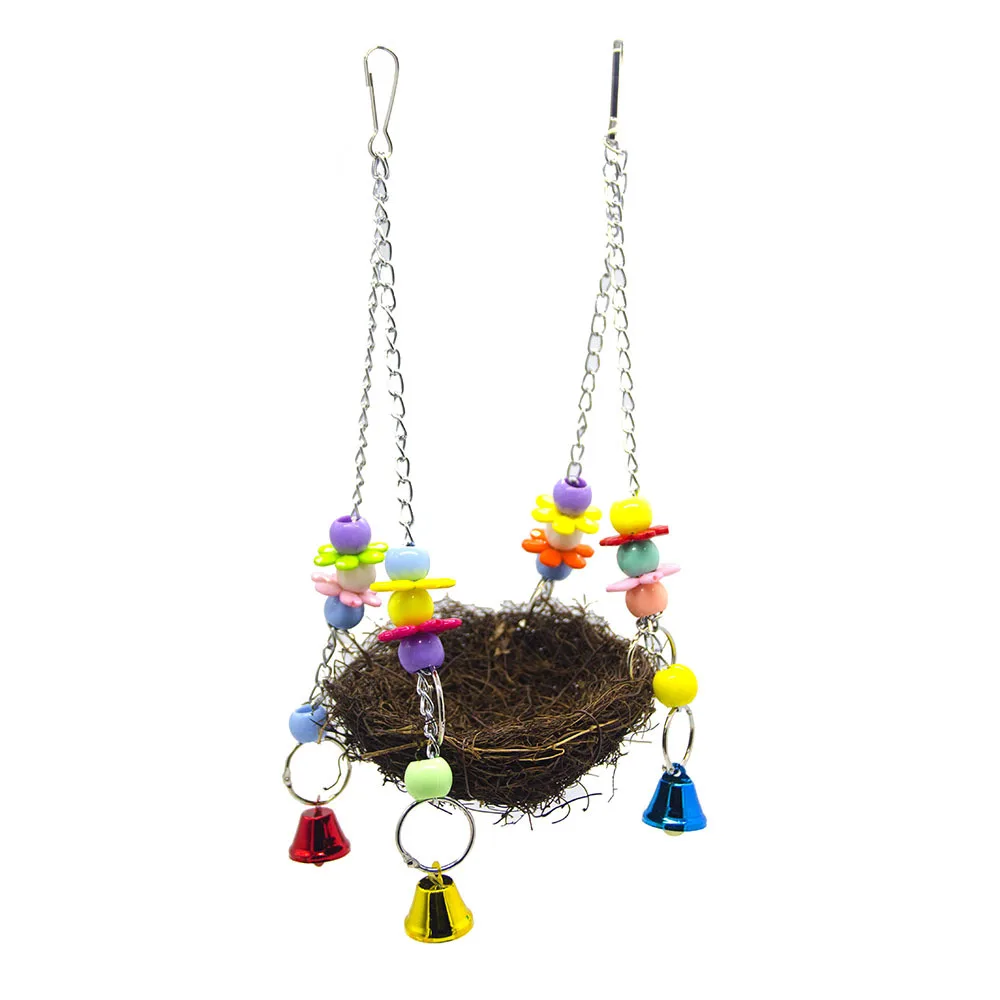 Handcraft Bird's Nest Toys for Birds Parrots To Play Bite Climb Bird Swing