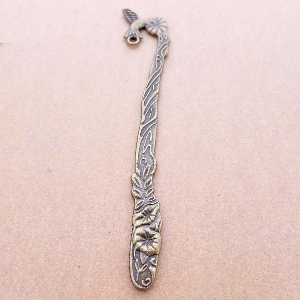 Wholesale 10pcs/lot antique bronze bookmark/hair sticker/hairpin shape alloy charm pendant 15 styles for necklaces keyrings ring