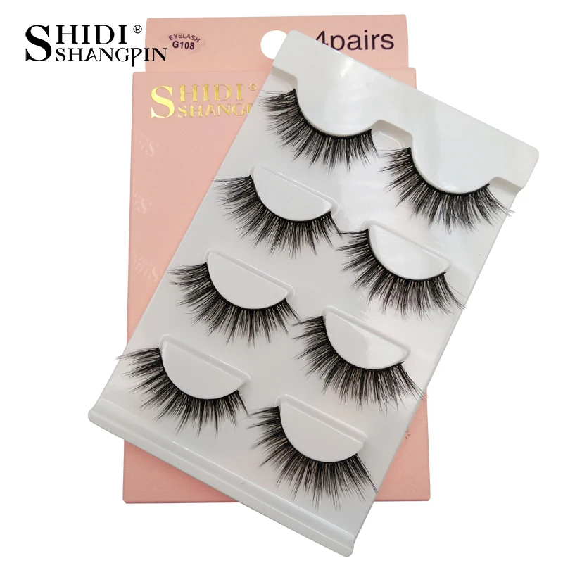 YSDO 3/4 Pairs Eyelashes Natural Long 3d Mink Lashes Faux Cils Hand Made Mink Eyelashes Strip Makeup False Lashes Volume Cilios