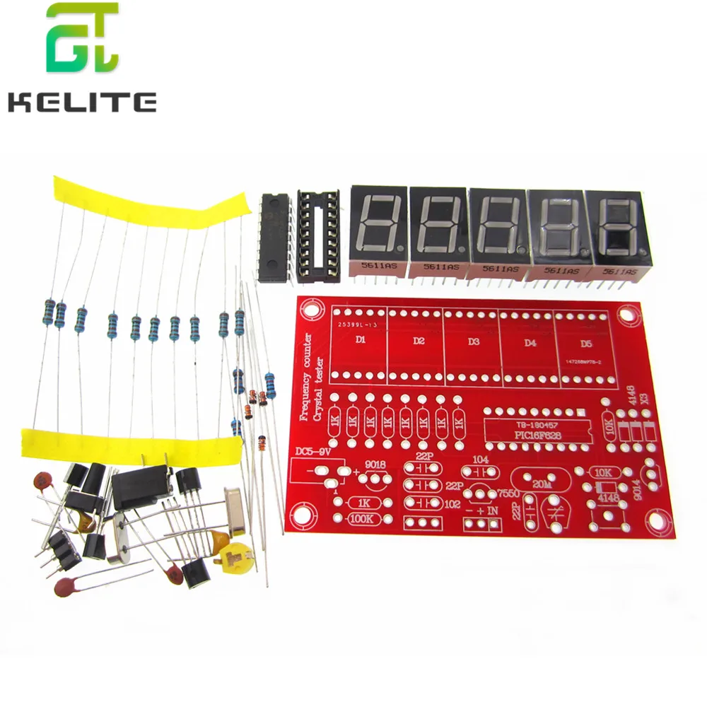 5PCS/LOT DIY Kits RF 1Hz-50MHz Crystal Oscillator Frequency Counter Meter Digital LED tester meter