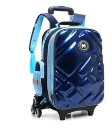 3D  Boy's trolley Bag with wheels for school Kids Rolling Bag on wheels Children's Travel Bag 6 wheels School Trolley Backpack