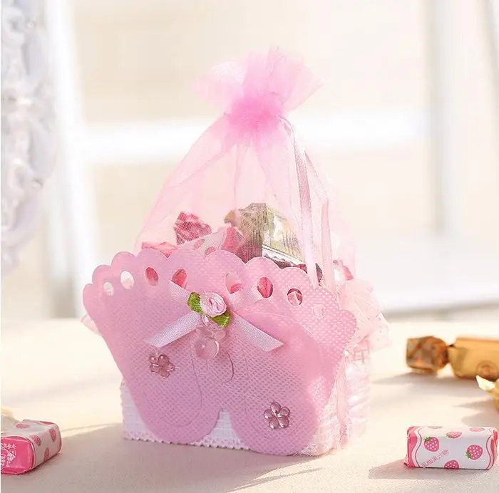 Wedding Decorations Baby Shower Gift Bags Baby Shower Favors Bags With Baby Feet Decorative SN2248