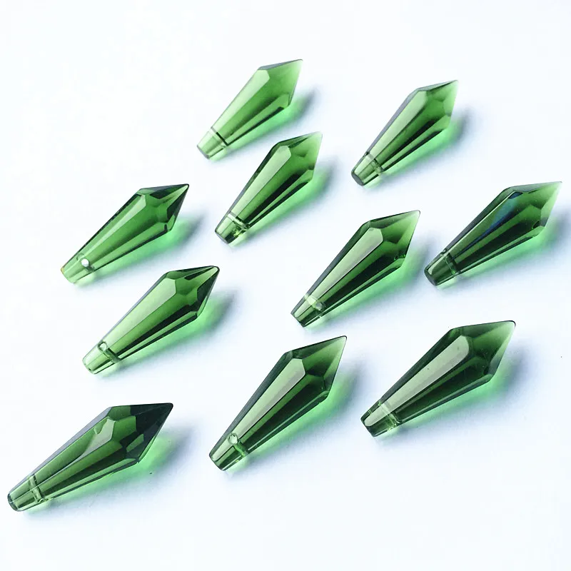 120pcs/lot 36*10mm Green Glass Crystal Chandelier Parts Crystal Prisms Pendants For Birthday Party Wedding decoration+free rings