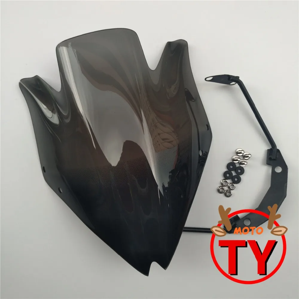 Motorcycle For Kawasaki Z 750 Z750 2007-2008-2009-2010-2011-2012 Wind Deflectore Smoke Black Windshield With support frame