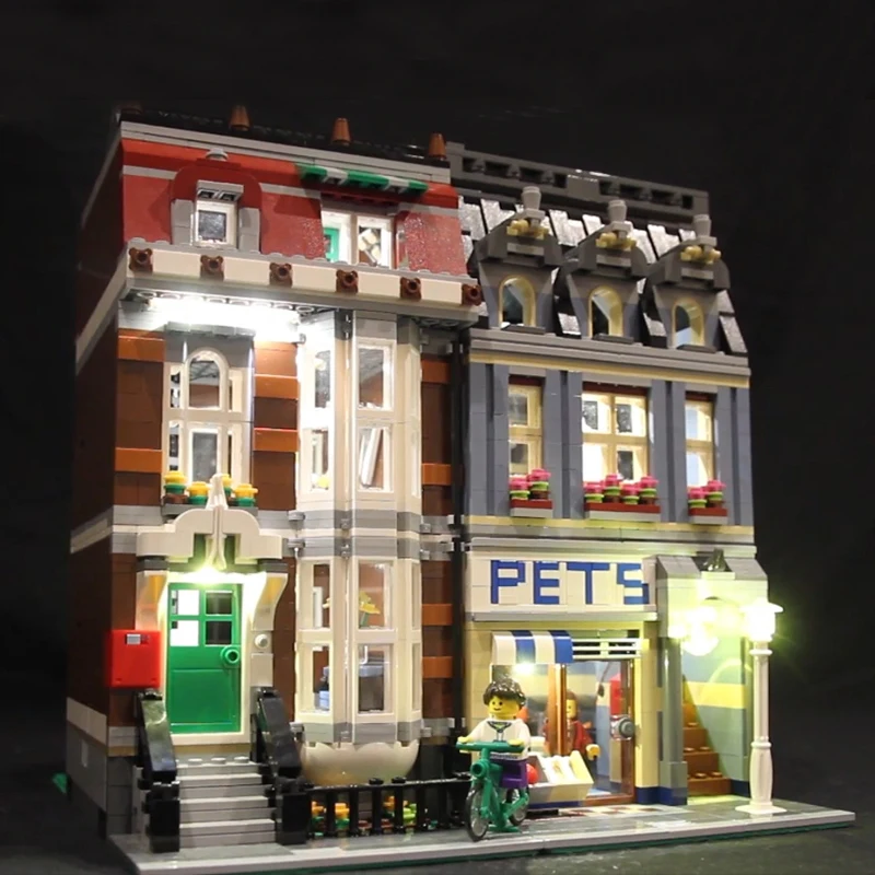 

Led Light Set For Lego 10218 Building Blocks Creator City Street Compatible 15009 pet shop Toys(only light with Battery box)