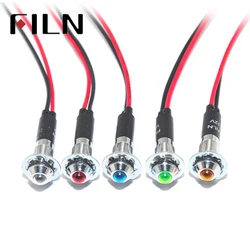 FILN-Lámpara led de señal de metal, FL1M-8SW-1, 8mm, rojo, amarillo, azul, verde, blanco, 12v, 110v, 24v, 220v, cable de 20cm