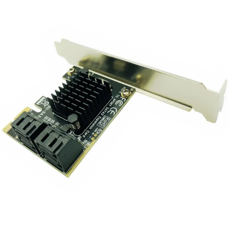 

PCI-E PCI Express to SATA 3.0 Extension Card with Bracket 4-Port SATA III 6Gbps Expansion Adapter Boards for Computer Chassis PC